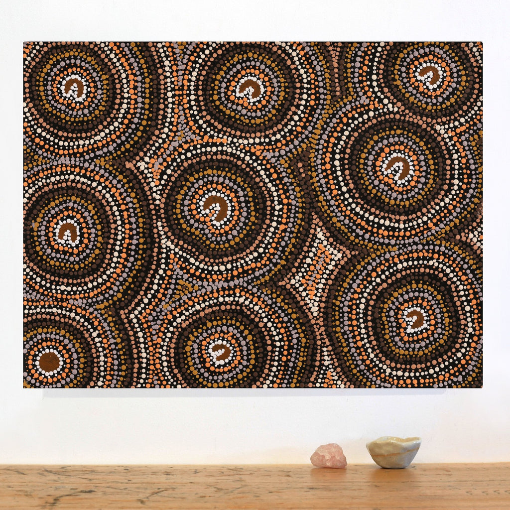 Aboriginal Art by Florence Nungarrayi Tex, Lappi Lappi Jukurrpa, 61x46cm - ART ARK®