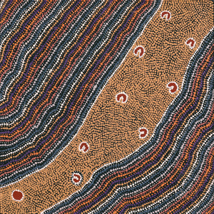 Aboriginal Art by Florence Nungarrayi Tex, Lappi Lappi Jukurrpa, 61x61cm - ART ARK®