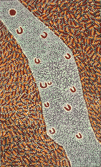 Aboriginal Artwork by Florence Nungarrayi Tex, Lappi Lappi Jukurrpa, 76x46cm