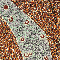 Aboriginal Art by Florence Nungarrayi Tex, Lappi Lappi Jukurrpa, 76x46cm - ART ARK®