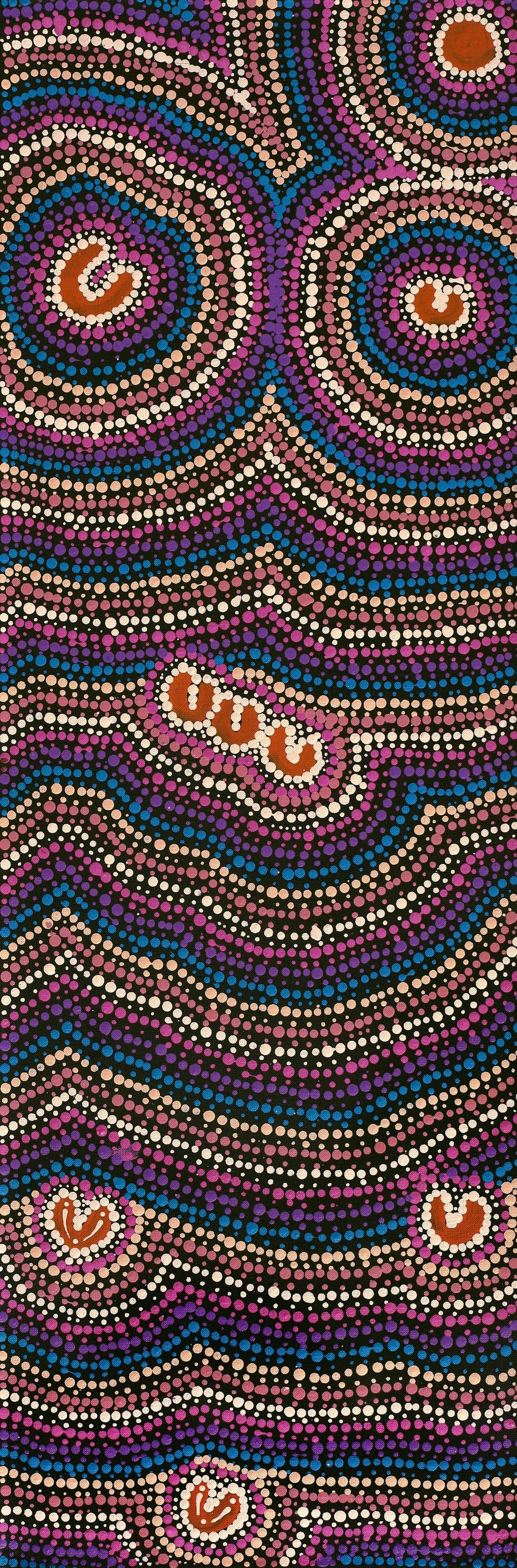 Aboriginal Artwork by Florence Nungarrayi Tex, Lappi Lappi Jukurrpa, 91x30cm