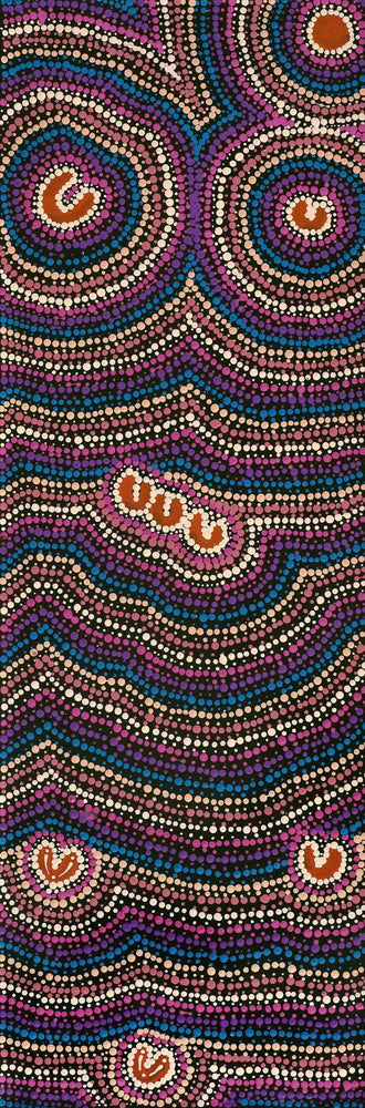 Aboriginal Artwork by Florence Nungarrayi Tex, Lappi Lappi Jukurrpa, 91x30cm