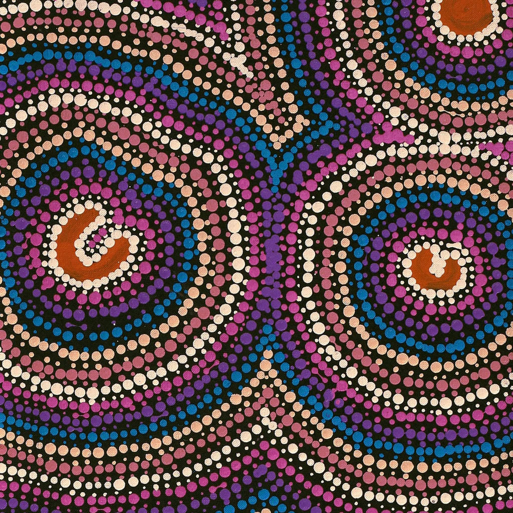 Aboriginal Art by Florence Nungarrayi Tex, Lappi Lappi Jukurrpa, 91x30cm - ART ARK®