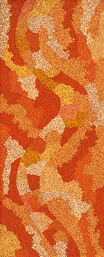 Aboriginal Artwork by Francis Marshall, Wanampi Tjukurrpa (Snake Dreaming), 100x40cm