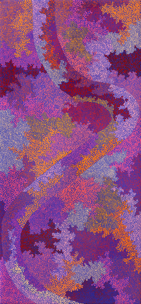 Aboriginal Artwork by Francis Marshall, Wanampi Tjukurrpa (Snake Dreaming), 150x70cm