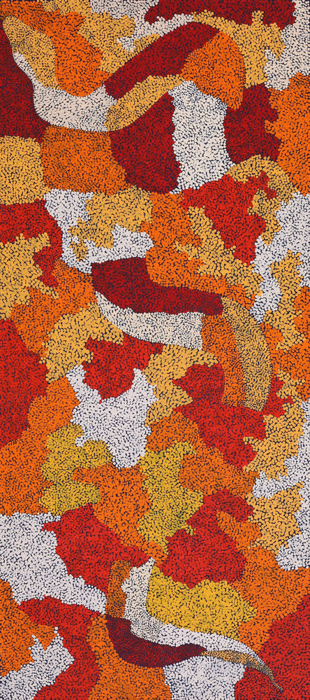 Aboriginal Artwork by Francis Marshall, Wanampi Tjukurrpa (Snake Dreaming), 180x80cm