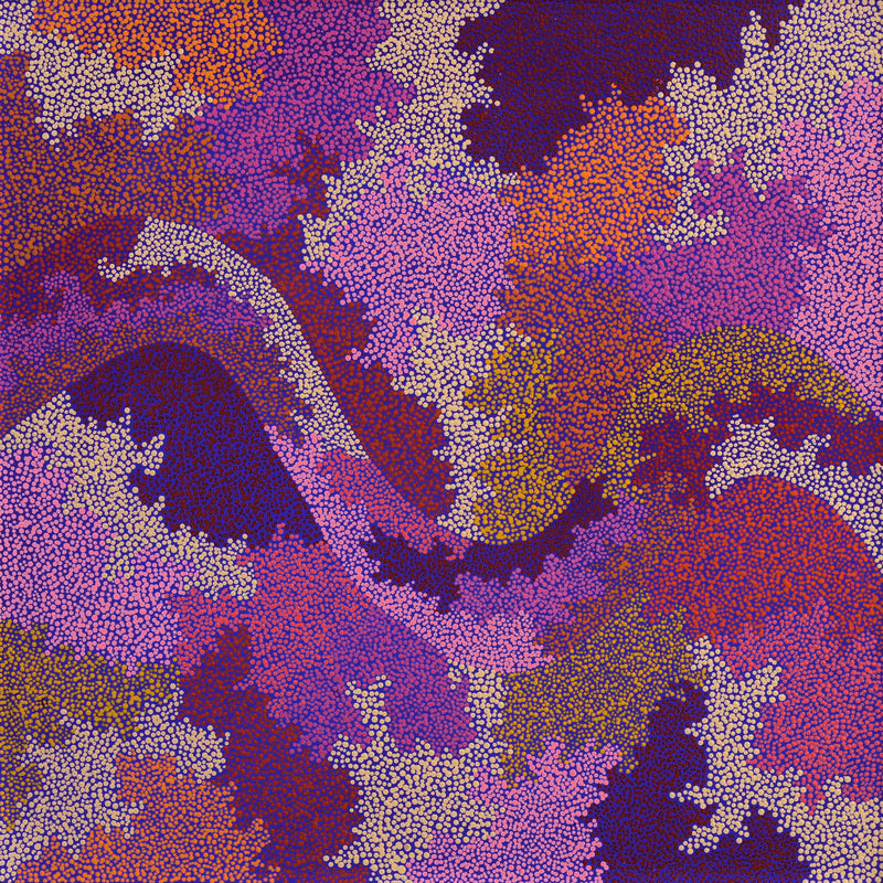 Aboriginal Artwork by Francis Marshall, Wanampi Tjukurrpa (Snake Dreaming), 70x70cm