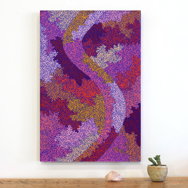 Aboriginal Artwork by Francis Marshall, Wanampi Tjukurrpa (Snake Dreaming), 75x50cm