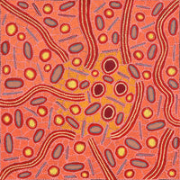 Aboriginal Artwork by Freda Napaljarri Jurrah, Ngalyipi Jukurrpa (Snake Vine Dreaming) - Yanjirlpiri, 76x76cm