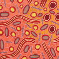 Aboriginal Artwork by Freda Napaljarri Jurrah, Ngalyipi Jukurrpa (Snake Vine Dreaming) - Yanjirlpiri, 76x76cm