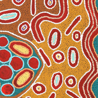 Aboriginal Artwork by Freda Napaljarri Jurrah, Ngalyipi Jukurrpa (Snake Vine Dreaming) - Yanjirlpiri, 91x76cm