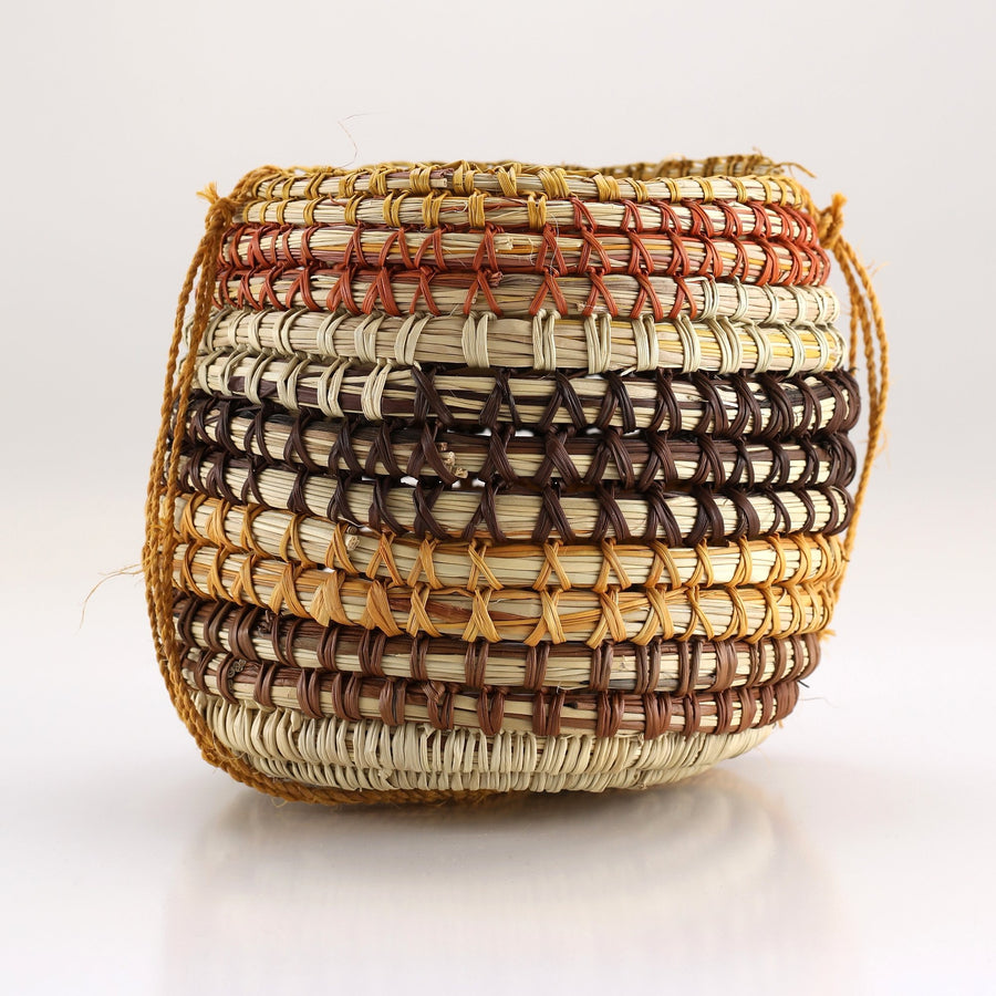 Aboriginal Artwork by Galinuŋ #1 Wunuŋmurra, Bathi (woven basket)