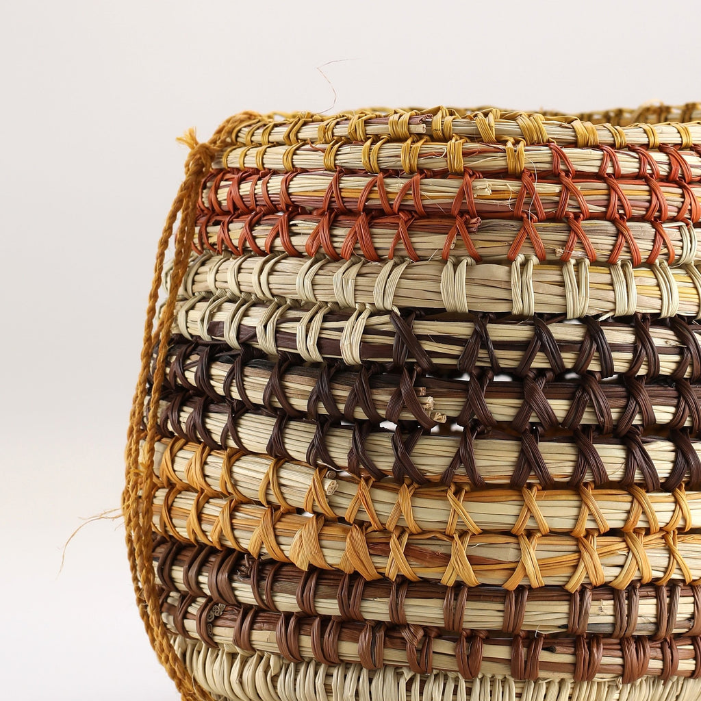 Aboriginal Artwork by Galinuŋ #1 Wunuŋmurra, Bathi (woven basket) - ART ARK®