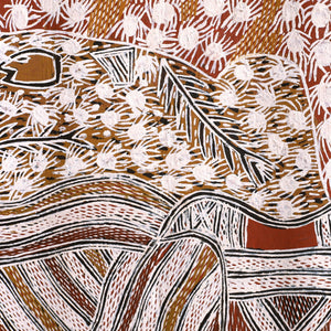 Aboriginal Artwork by Galuma Maymuru, Gunyan, 70x51cm Bark - ART ARK®