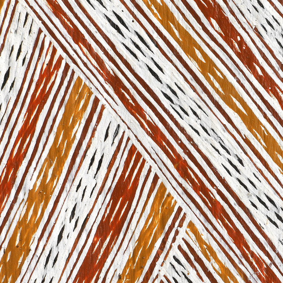 Aboriginal Artwork by Galuma Maymuru, Yalata, 81x33cm Bark