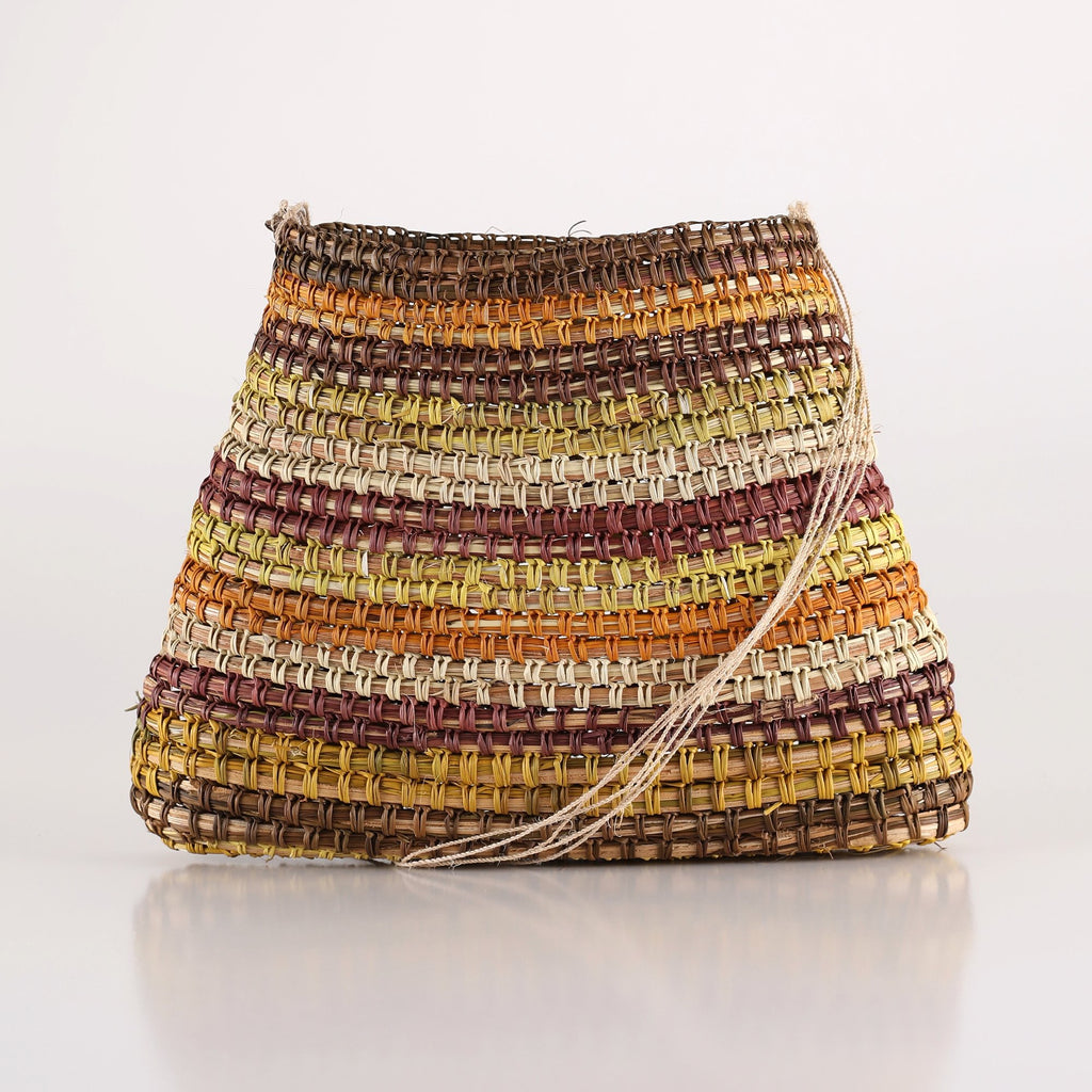 Aboriginal Art by Ganyila #2 Guyula Dhalpirri, Bathi (woven basket) - ART ARK®