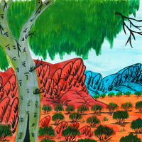 Aboriginal Artwork by Georgie Kentiltja, My homeland in the outback, 48x34.5cm