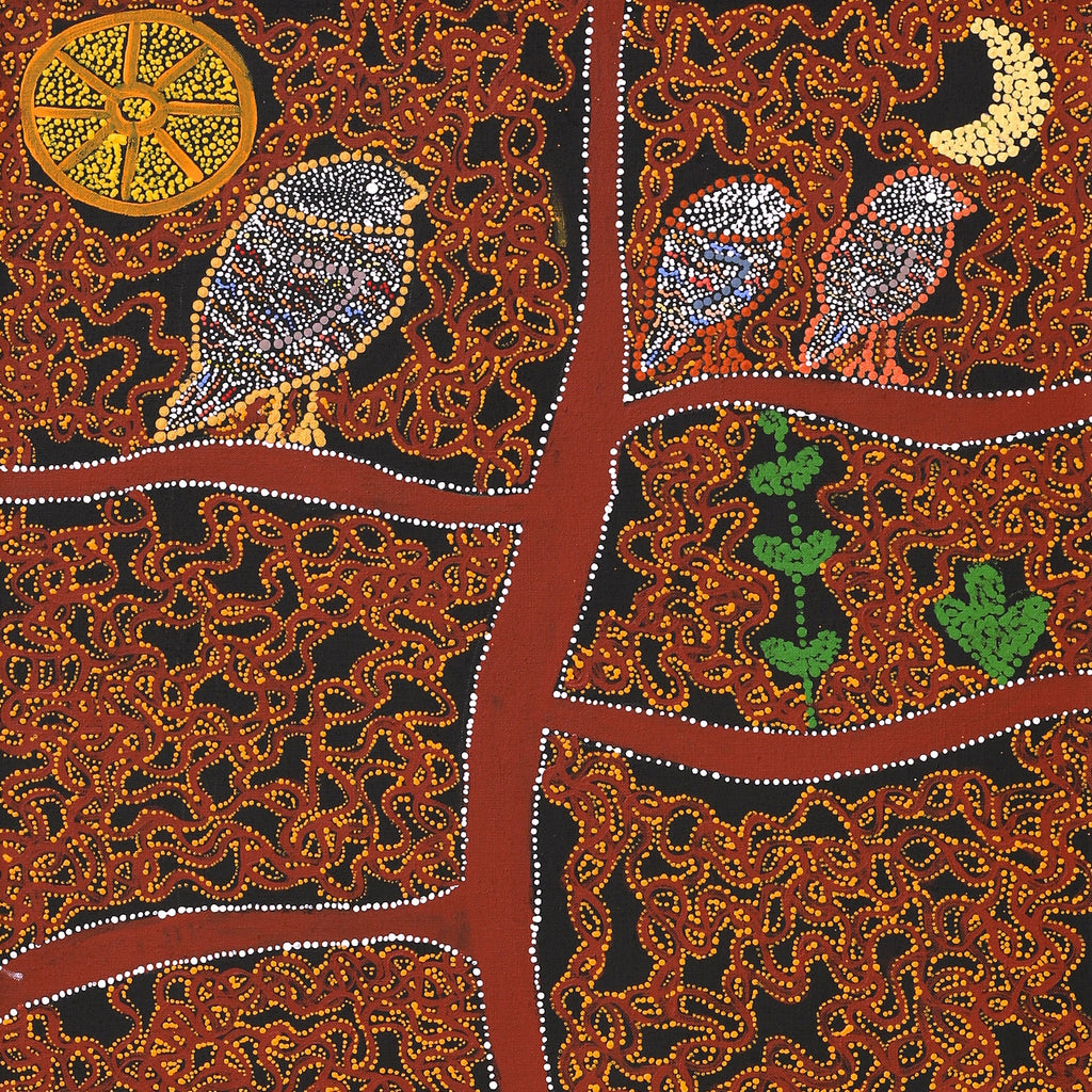 Aboriginal Art by Geraldine Napangardi Granites, Ngalyipi Jukurrpa (Snake Vine Dreaming) - Purturlu, 122x46cm - ART ARK®