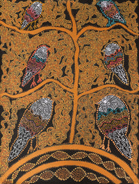 Aboriginal Artwork by Geraldine Napangardi Granites, Ngalyipi Jukurrpa (Snake Vine Dreaming) - Purturlu, 61x46cm