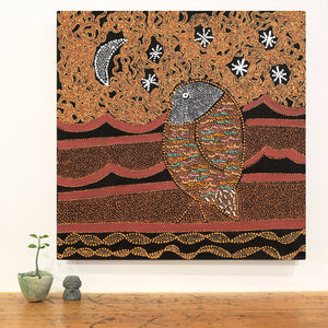 Aboriginal Art by Geraldine Napangardi Granites, Ngalyipi Jukurrpa (Snake Vine Dreaming) - Purturlu, 61x61cm - ART ARK®