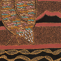 Aboriginal Artwork by Geraldine Napangardi Granites, Ngalyipi Jukurrpa (Snake Vine Dreaming) - Purturlu, 61x61cm