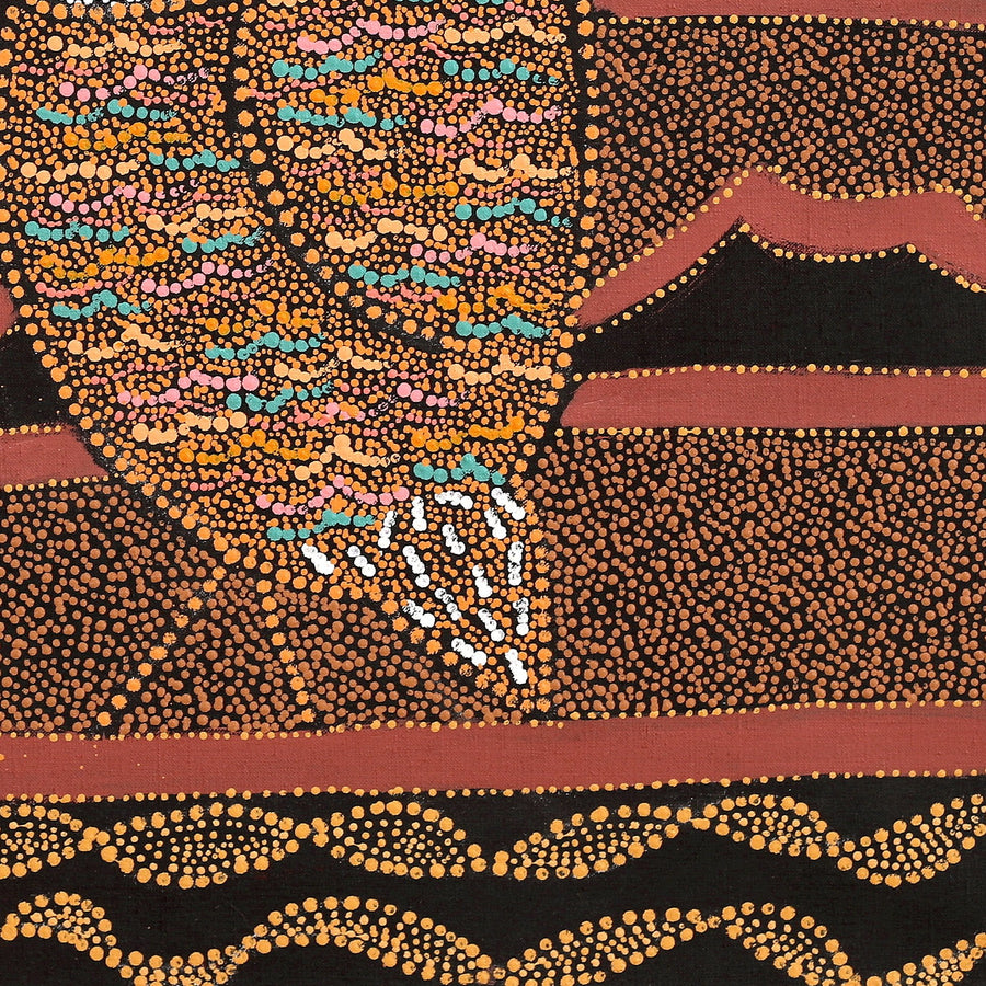 Aboriginal Artwork by Geraldine Napangardi Granites, Ngalyipi Jukurrpa (Snake Vine Dreaming) - Purturlu, 61x61cm
