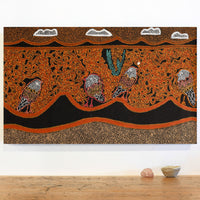 Aboriginal Artwork by Geraldine Napangardi Granites, Ngalyipi Jukurrpa (Snake Vine Dreaming) - Purturlu, 76x46cm