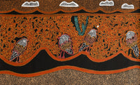 Aboriginal Artwork by Geraldine Napangardi Granites, Ngalyipi Jukurrpa (Snake Vine Dreaming) - Purturlu, 76x46cm