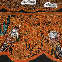 Aboriginal Artwork by Geraldine Napangardi Granites, Ngalyipi Jukurrpa (Snake Vine Dreaming) - Purturlu, 76x46cm