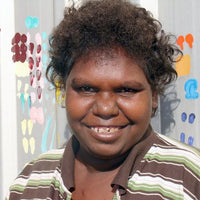 Aboriginal Artwork by Geraldine Napangardi Granites, Ngalyipi Jukurrpa (Snake Vine Dreaming) - Purturlu, 76x46cm