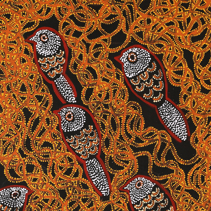 Aboriginal Artwork by Geraldine Napangardi Granites, Ngalyipi Jukurrpa (Snake Vine Dreaming) - Purturlu, 76x61cm