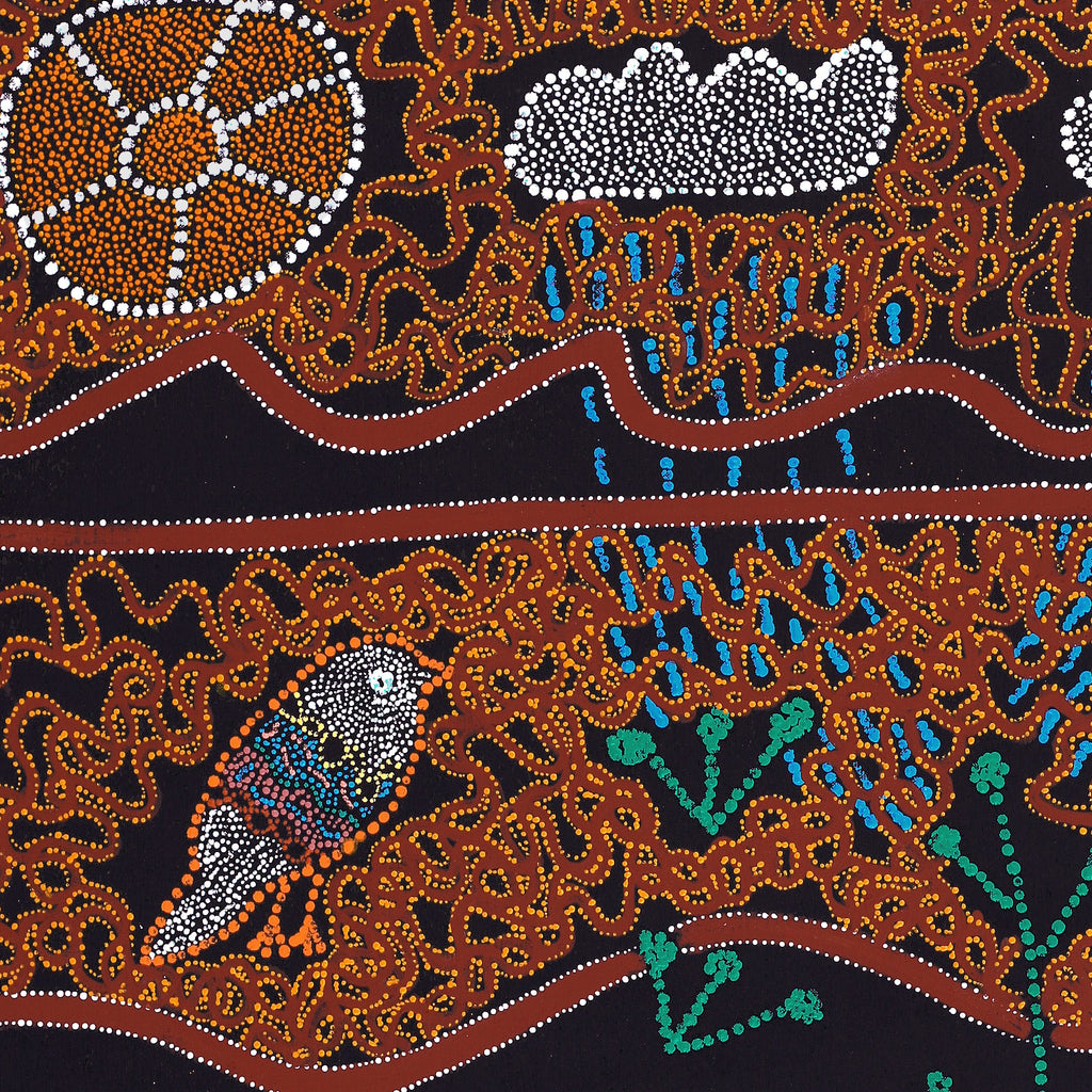 Aboriginal Artwork by Geraldine Napangardi Granites, Ngalyipi Jukurrpa (Snake Vine Dreaming) - Purturlu, 91x76cm - ART ARK®