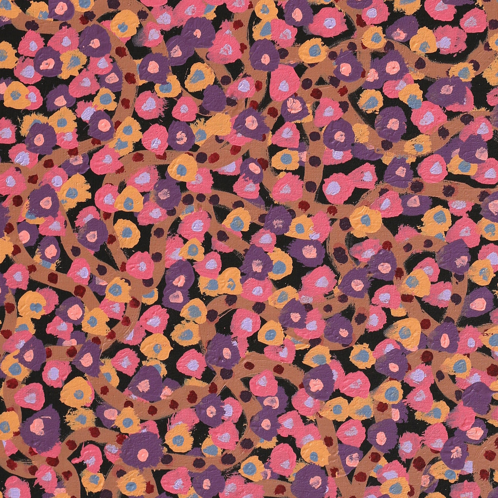 Aboriginal Artwork by Geraldine Napangardi Granites, Ngalyipi Jukurrpa (Snake Vine Dreaming) - Yanjirlpiri, 107x61cm