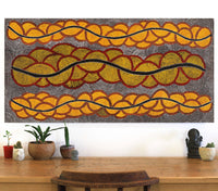 Aboriginal Artwork by Geraldine Napurrurla Langdon, Ngurlu Jukurrpa (Native Seed Dreaming), 122x61cm