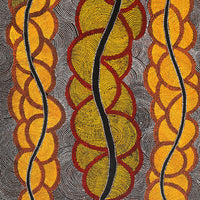 Aboriginal Artwork by Geraldine Napurrurla Langdon, Ngurlu Jukurrpa (Native Seed Dreaming), 122x61cm