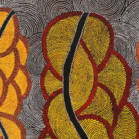 Aboriginal Artwork by Geraldine Napurrurla Langdon, Ngurlu Jukurrpa (Native Seed Dreaming), 122x61cm