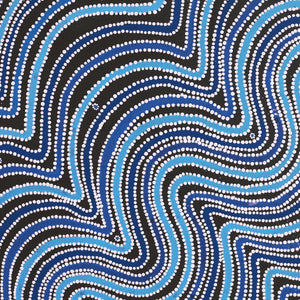 Aboriginal Art by Glenda Napanangka Martin, Ngapa Jukurrpa (Water Dreaming) - Puyurru, 107x107cm - ART ARK®