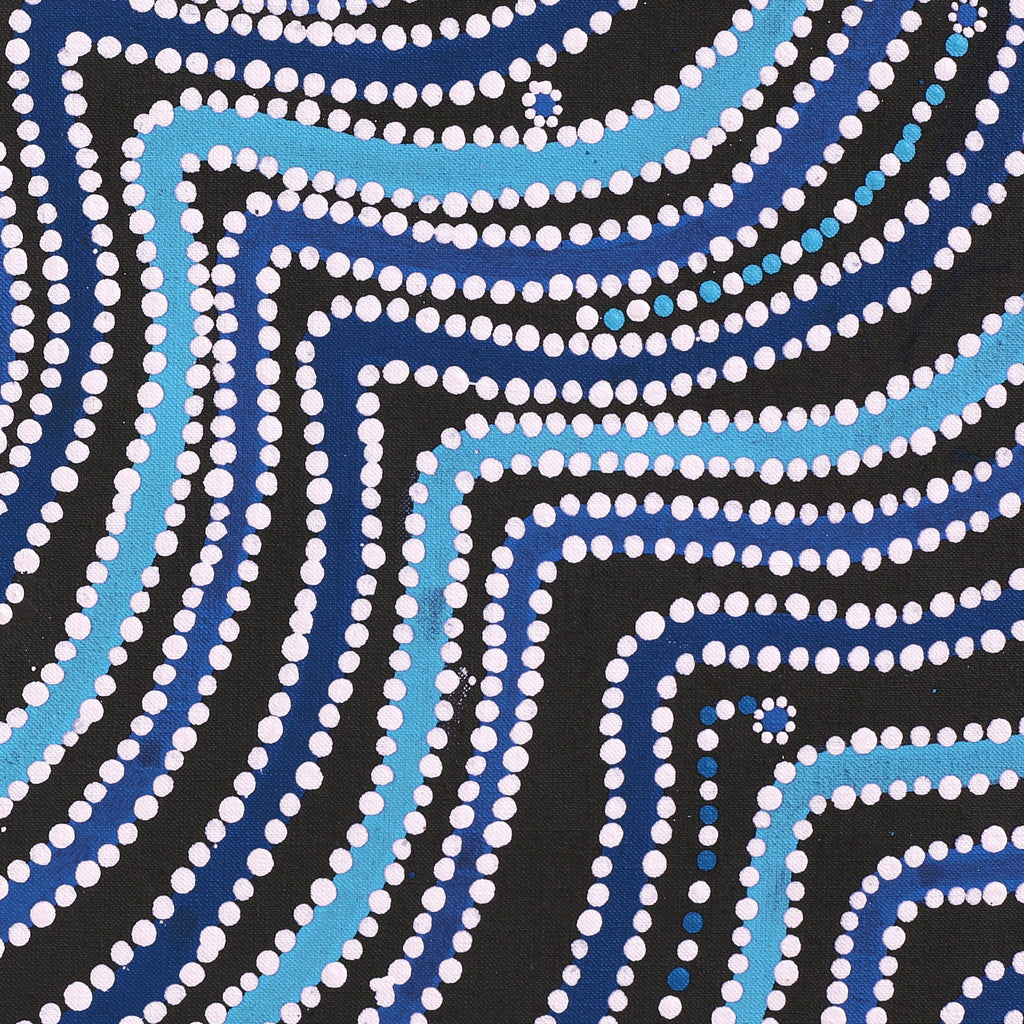 Aboriginal Artwork by Glenda Napanangka Martin, Ngapa Jukurrpa (Water Dreaming) - Puyurru, 107x107cm