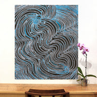 Aboriginal Artwork by Glenda Napanangka Martin, Ngapa Jukurrpa (Water Dreaming) - Puyurru, 107x91cm