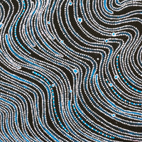 Aboriginal Artwork by Glenda Napanangka Martin, Ngapa Jukurrpa (Water Dreaming) - Puyurru, 107x91cm