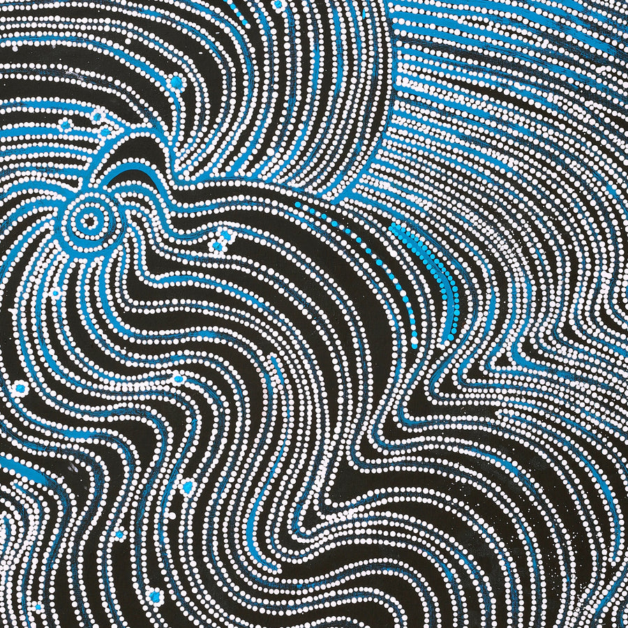 Aboriginal Artwork by Glenda Napanangka Martin, Ngapa Jukurrpa (Water Dreaming) - Puyurru, 107x91cm
