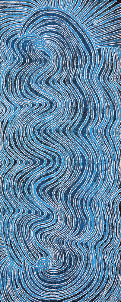 Aboriginal Artwork by Glenda Napanangka Martin, Ngapa Jukurrpa (Water Dreaming) - Puyurru, 152x61cm