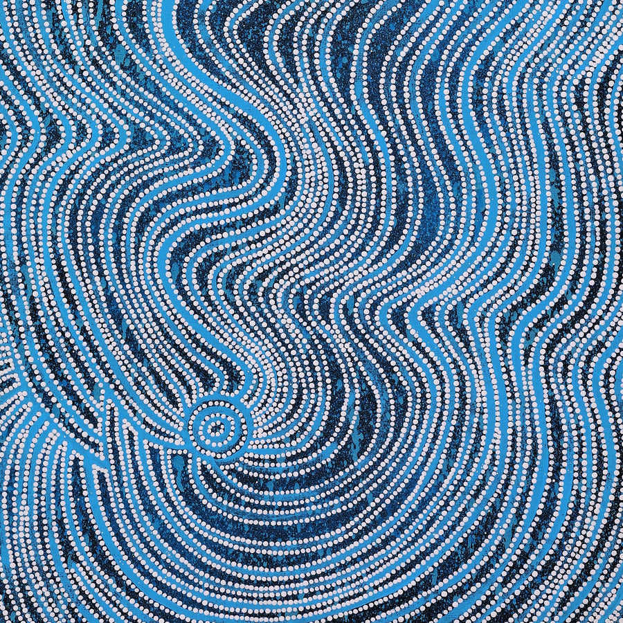 Aboriginal Artwork by Glenda Napanangka Martin, Ngapa Jukurrpa (Water Dreaming) - Puyurru, 152x61cm