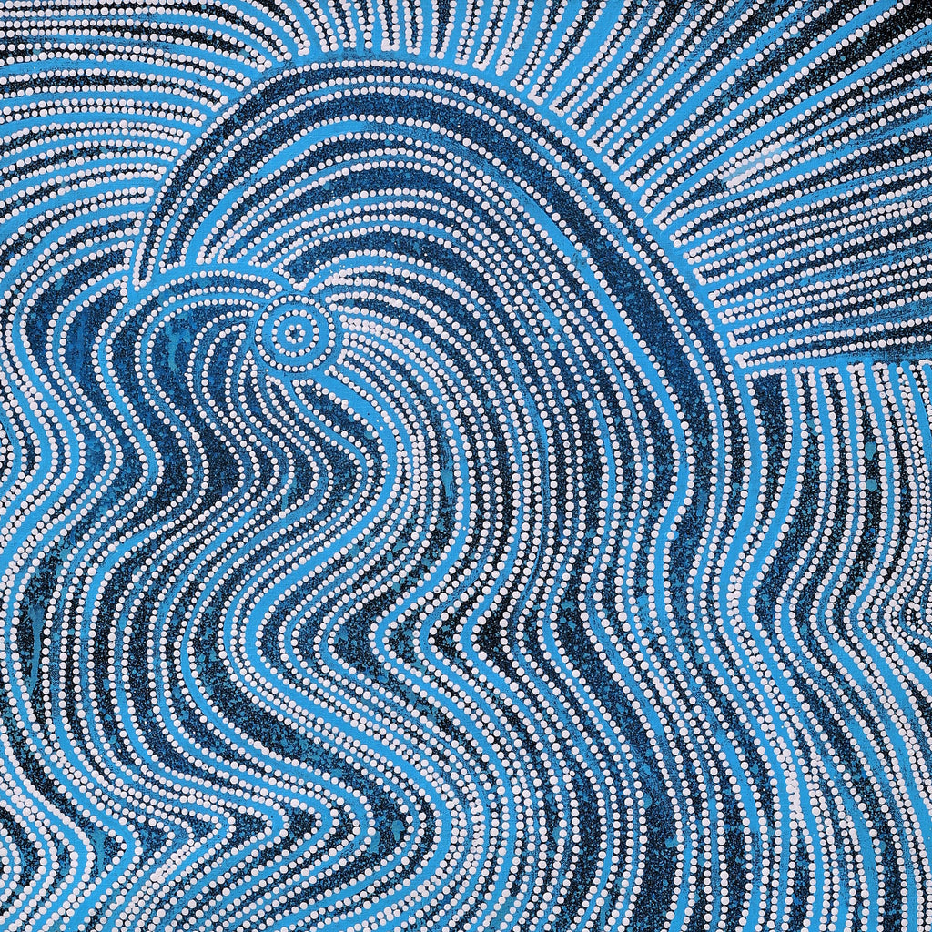 Aboriginal Artwork by Glenda Napanangka Martin, Ngapa Jukurrpa (Water Dreaming) - Puyurru, 152x61cm