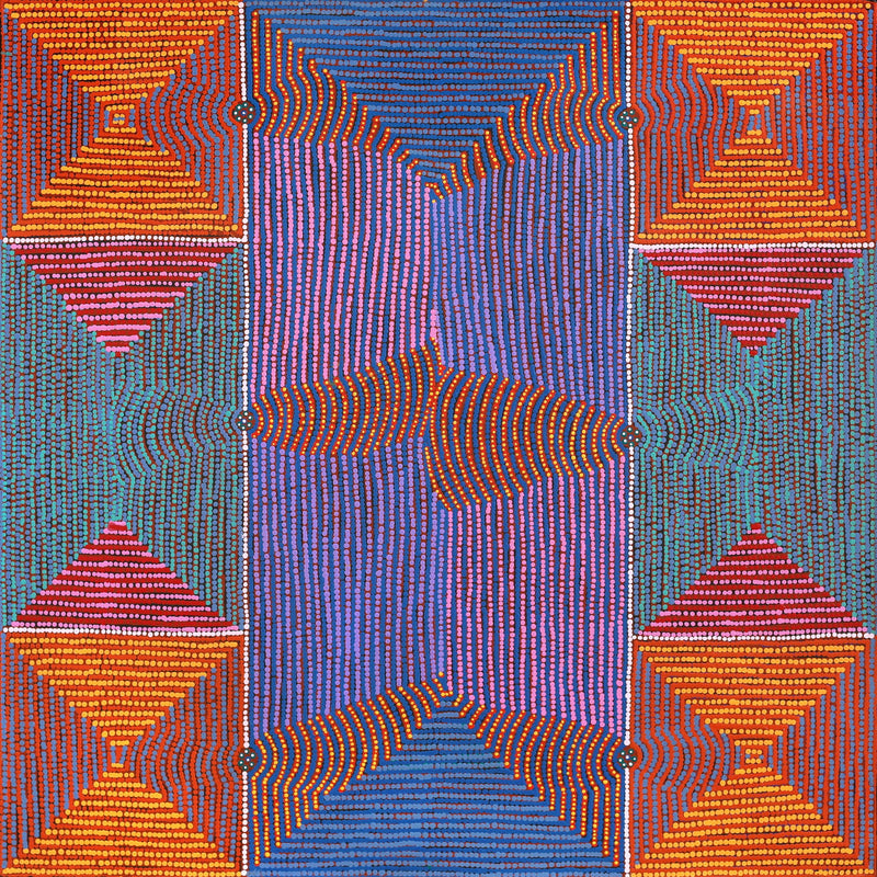 Aboriginal Artwork by Gloria Napangardi Gill, Lukarrara Jukurrpa, 107x107cm