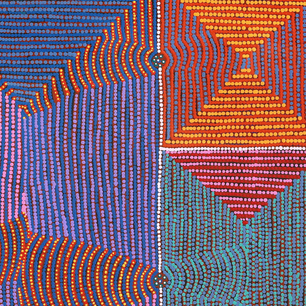 Aboriginal Artwork by Gloria Napangardi Gill, Lukarrara Jukurrpa, 107x107cm