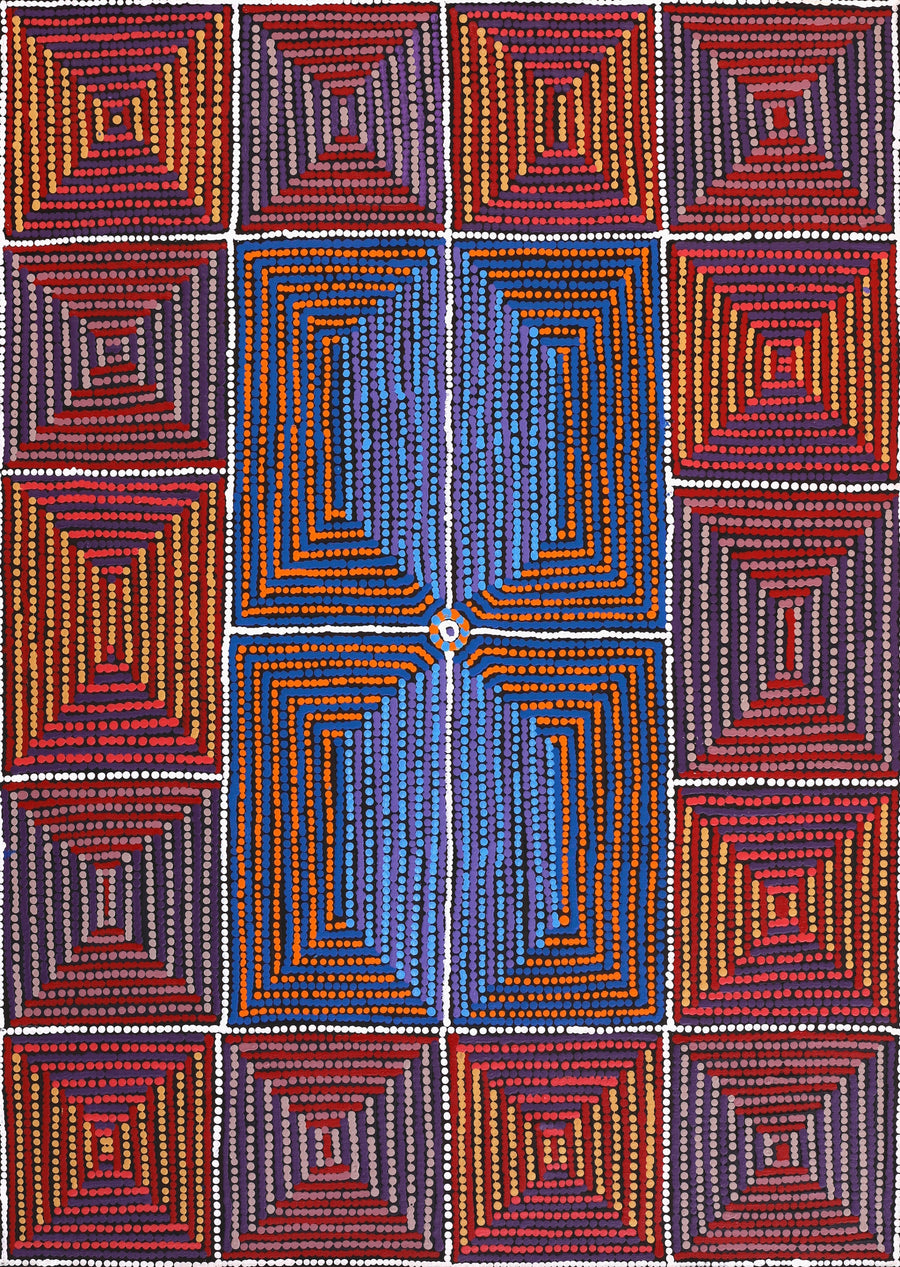 Aboriginal Artwork by Gloria Napangardi Gill, Lukarrara Jukurrpa, 107x76cm