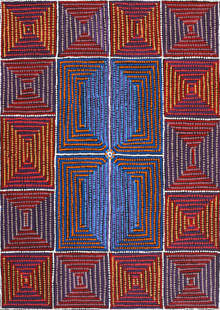 Aboriginal Artwork by Gloria Napangardi Gill, Lukarrara Jukurrpa, 107x76cm