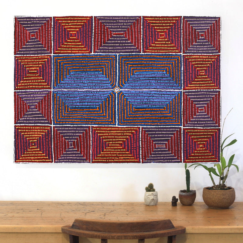 Aboriginal Artwork by Gloria Napangardi Gill, Lukarrara Jukurrpa, 107x76cm