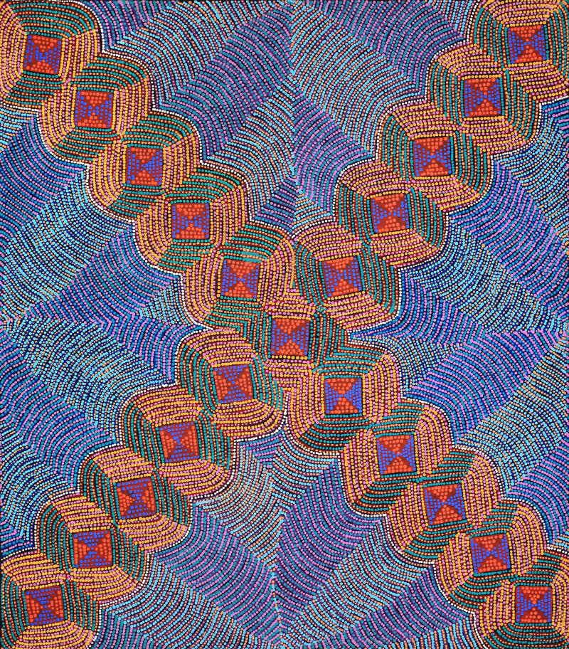 Aboriginal Artwork by Gloria Napangardi Gill, Lukarrara Jukurrpa, 122x107cm